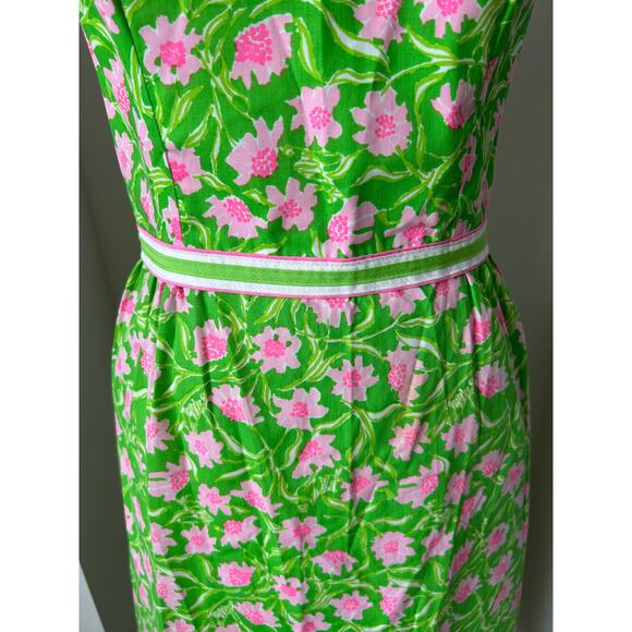 Liza by Lilly Pulitzer Vintage Pink and Lime Green Sundress size 9-10 - Picture 5 of 10